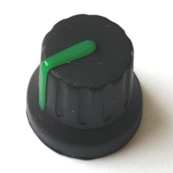 Ручка на ось 6мм Звезда AG14 16x14 Черная с зеленым указателем