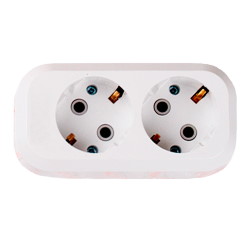 Plug-in block 2 sockets with earth 16A 250V EH-2129