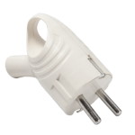 Corner fork YW-7364 5mm grounded WHITE 16A 250V with ring