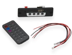 Фронтальна панель ZTV-CT10E MP3/USB/TF (Micro SD) /пульт, чорний