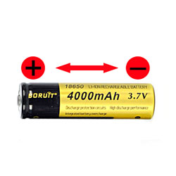  Battery BORUIT-4000  18650 Li-ion 3.7V unprotected