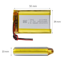  Li-pol battery 103450P, 2000 mAh 3.7V with protection board