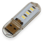 Ліхтарик USB 3 LED білий теплий світ