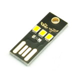 Фонарик USB 3 LED белый холодный черная плата