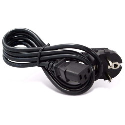 Power cable C13 3x1mm2 CCA 1.8m black angled fork