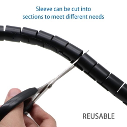 Organizer flexible cable duct 32 mm BLACK [1m]