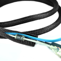 Wrap-around cable braid SCK-005 Woven Wrap BLACK self-closing [1m]