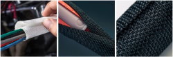 Wrap-around cable braid SCK-005 Woven Wrap BLACK self-closing [1m]