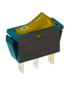 Key switch  KCD3-101N-5 backlit ON-OFF 3pin yellow