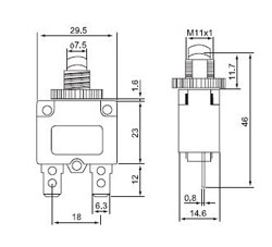 Защитный выключатель ST-1/LX-01-15A 15A/250V