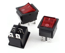 Key switch KCD2-201N ON-OFF 4pin RED