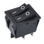 Key switch  KCD2-2101-2 double ON-OFF, BLACK 4pin