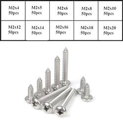 Set of stainless steel screws PA2 500шт. нерж. 304