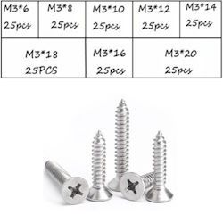Set of stainless steel screws KA3 200pcs. stainless steel 304