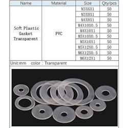Set of insulating washers M3-M6 500pcs. elastic PVC