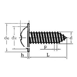 Self-tapping screw 2.6x5x6mm half round with PH collar