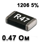 SMD resistor<gtran/> 0.47R 1206 5%