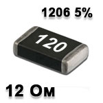 SMD resistor<gtran/> 12R 1206 5%