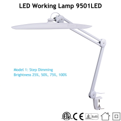 Лампа настільна на струбцині 9501led c  регулюванням яскравості, 117 LED ЧОРНА