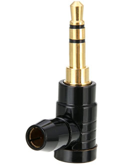 Plug to cable  HM-060 3-pin 3.5mm angled Black