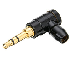 Штекер на кабель HM-060 3-pin 3.5mm угловой Черный