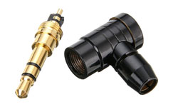 Plug to cable  HM-060 3-pin 3.5mm angled Black