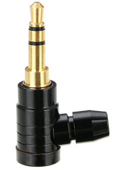 Штекер на кабель HM-060 3-pin 3.5mm угловой Черный