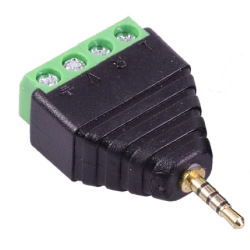 Plug 2.5mm 4-pin with terminal block