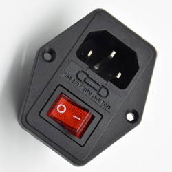 Mains plug  AS-10 (C14) with fuse holder copper