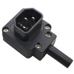 Mains plug<gtran/>  C14 angular vert. 90°per cable (copper)<draft/>