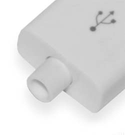 Вкладиш під роз'єм White в корпусі USB-Micro на кабель біла вилка