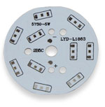 Mounting plate LED lamps 5W, 10LED 5730, 48mm dia.
