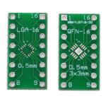 Printed circuit board adapter LGA16/QFN16-DIP16 pitch 0.5mm