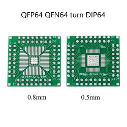 Плата печатная переходник QFP64-32-DIP шаг 0.5/0.8мм