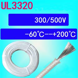 Installation wire UL3320 2.5mm2 silicone+glass fiber white