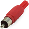 Plug to cable<gtran/> RCA tulip plastic Red<gtran/>