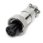 Connector GX12 M12 6pin F to cable