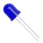 Светодиод 10mm Синий диффузний 1000-2000mcd 3.0-3.2V
