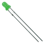 Светодиод 3mm Зеленый матовый 600-800mcd 2.0-2.2V