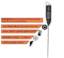 Термометр электронный игольчатый TP300new длина 125мм [от -50°C до 300°C] кухонный